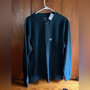 LLBean Men’s Mini Waffle Henley Long Sleeve